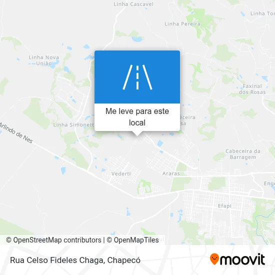 Rua Celso Fideles Chaga mapa
