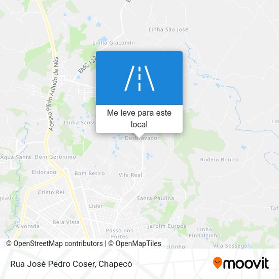 Rua José Pedro Coser mapa