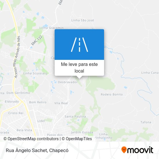 Rua Ângelo Sachet mapa