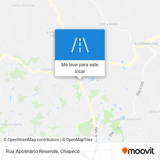 Rua Apolinário Resende mapa