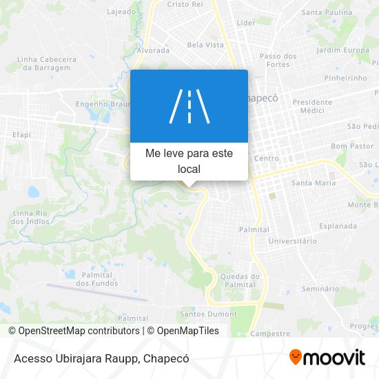 Acesso Ubirajara Raupp mapa