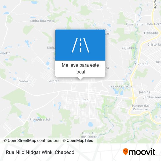 Rua Nilo Nidgar Wink mapa