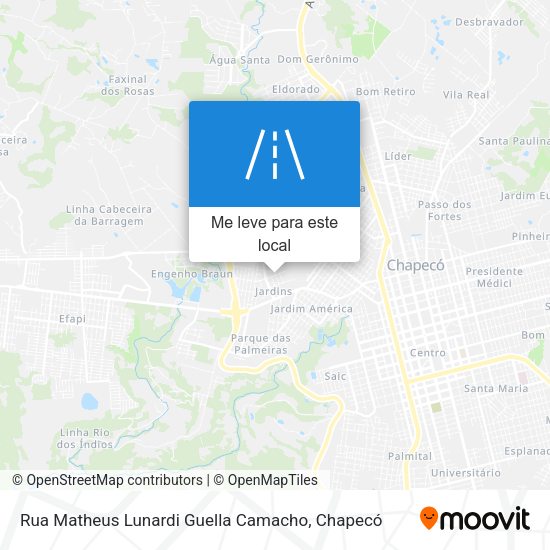 Rua Matheus Lunardi Guella Camacho mapa