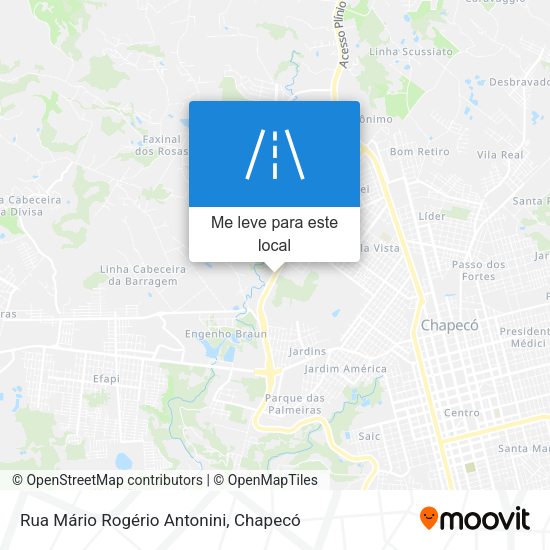 Rua Mário Rogério Antonini mapa