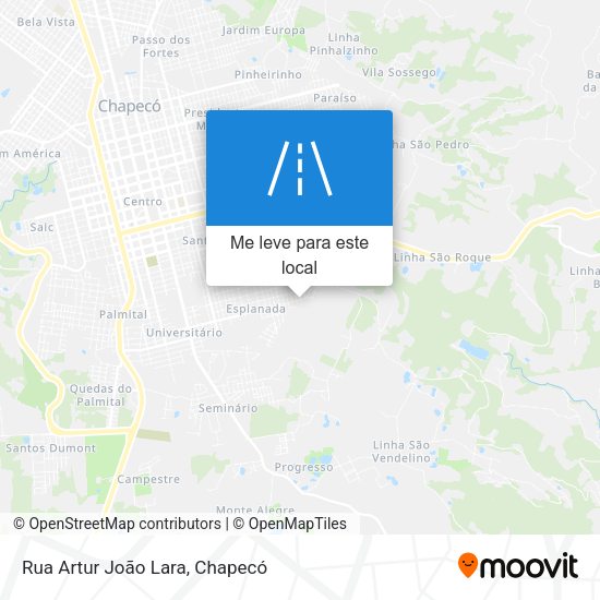 Rua Artur João Lara mapa