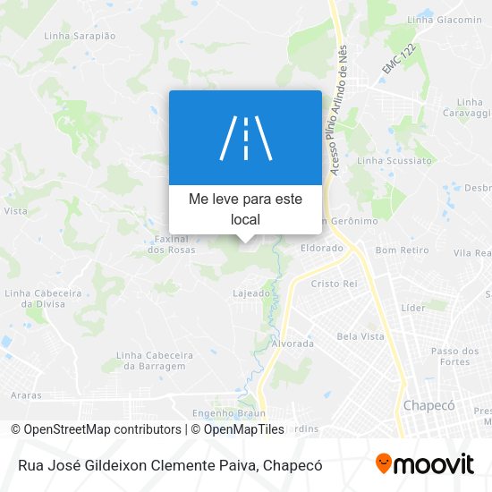 Rua José Gildeixon Clemente Paiva mapa
