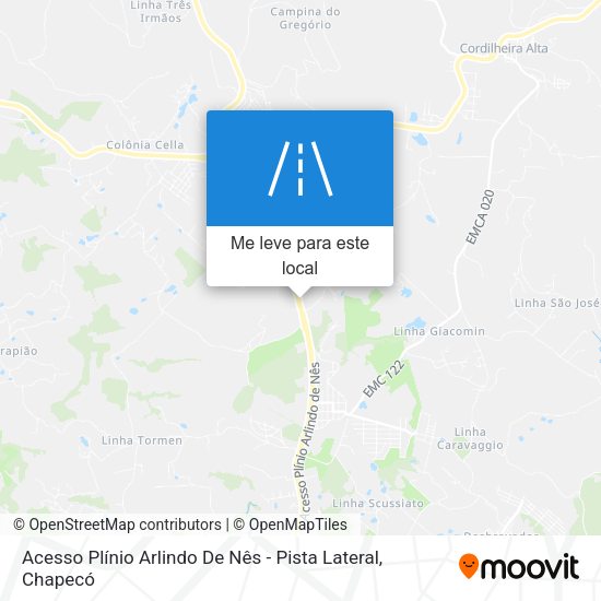 Acesso Plínio Arlindo De Nês - Pista Lateral mapa