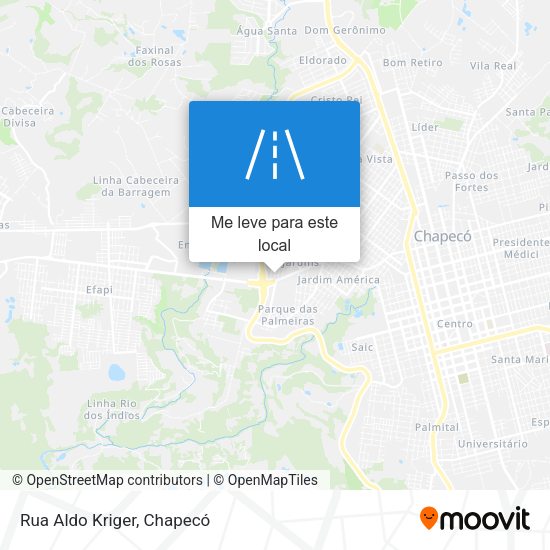 Rua Aldo Kriger mapa