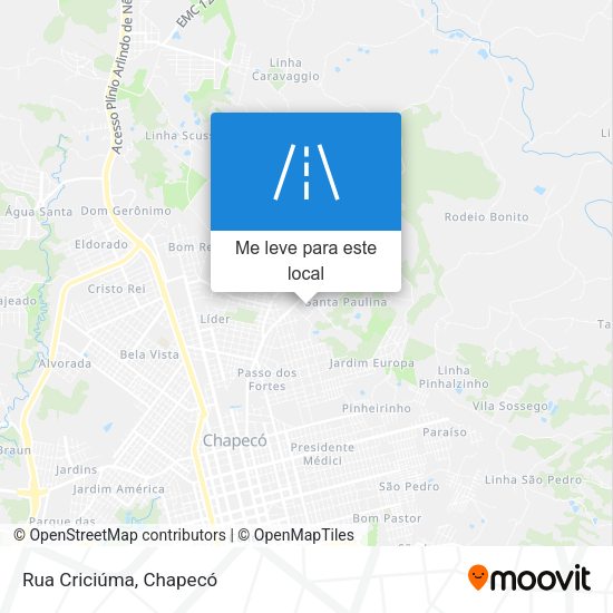Rua Criciúma mapa