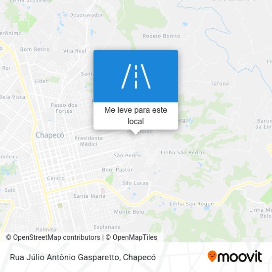 Rua Júlio Antônio Gasparetto mapa