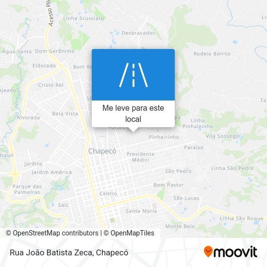 Rua João Batista Zeca mapa