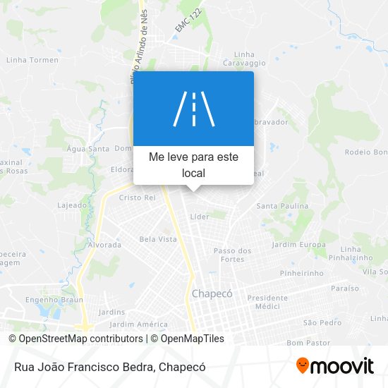 Rua João Francisco Bedra mapa