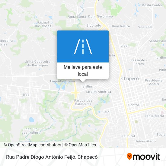 Rua Padre Diogo Antônio Feijó mapa