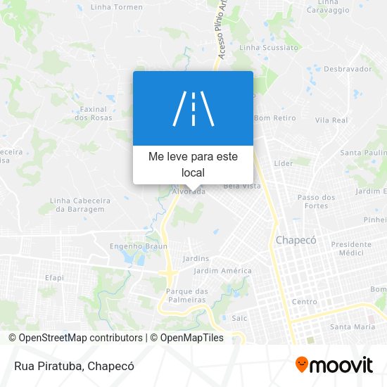 Rua Piratuba mapa