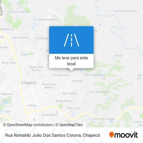 Rua Reinaldo João Dos Santos Corona mapa