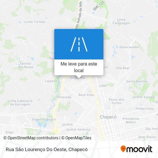 Rua São Lourenço Do Oeste mapa
