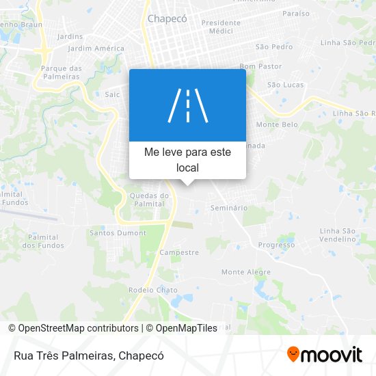 Rua Três Palmeiras mapa