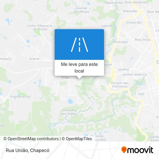 Rua União mapa