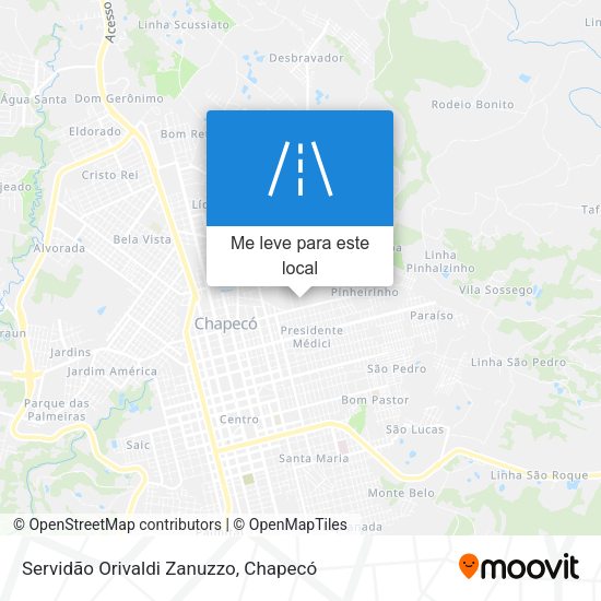 Servidão Orivaldi Zanuzzo mapa