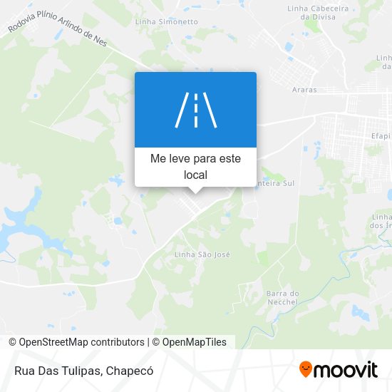 Rua Das Tulipas mapa