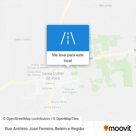 Rua Antônio José Ferreira mapa