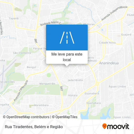 Rua Tiradentes mapa