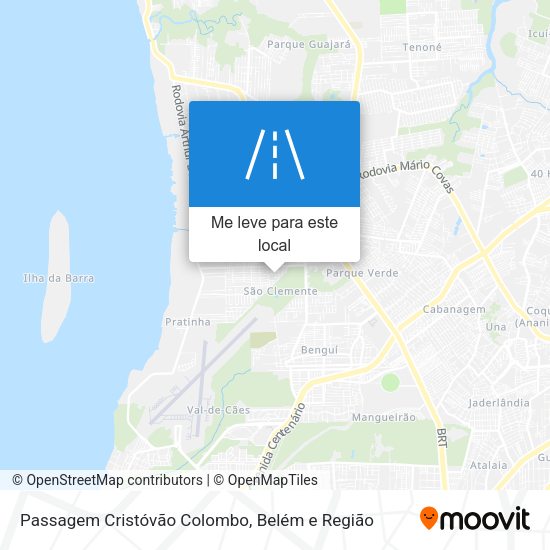Passagem Cristóvão Colombo mapa
