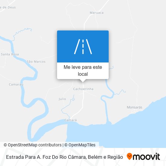 Estrada Para A. Foz Do Rio Câmara mapa
