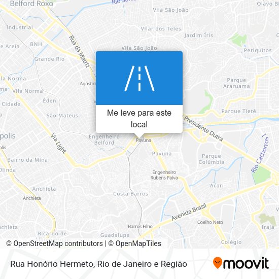 Rua Honório Hermeto mapa