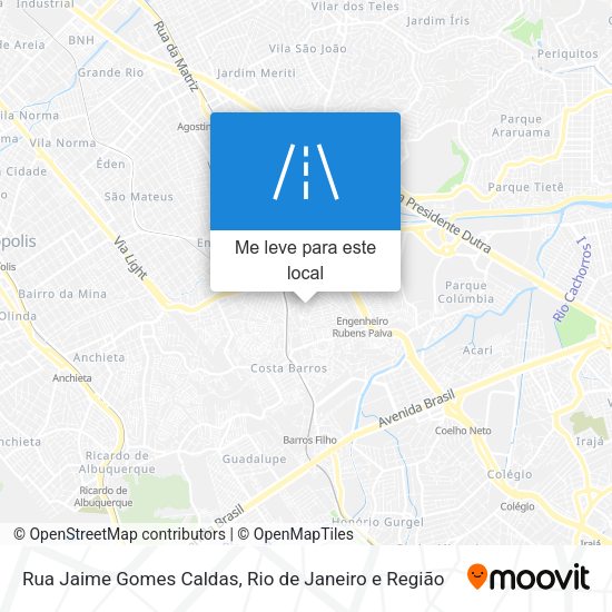 Rua Jaime Gomes Caldas mapa