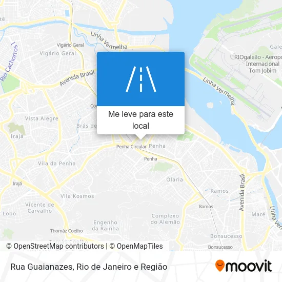 Rua Guaianazes mapa