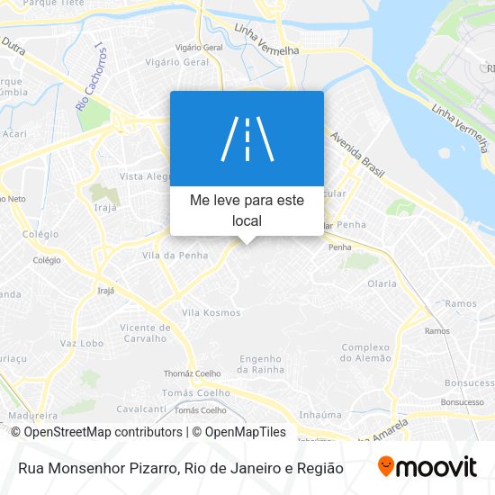 Rua Monsenhor Pizarro mapa