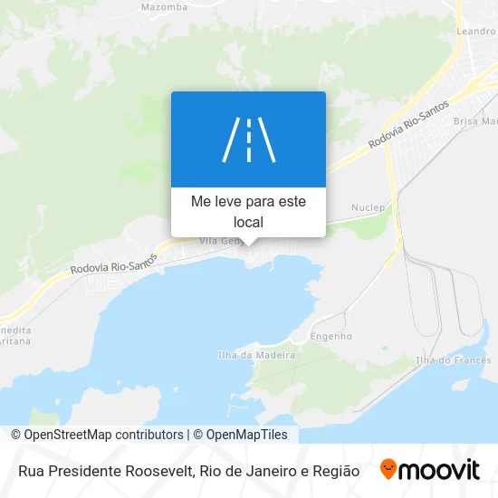 Rua Presidente Roosevelt mapa