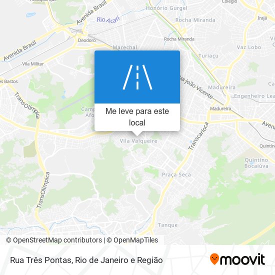 Rua Três Pontas mapa