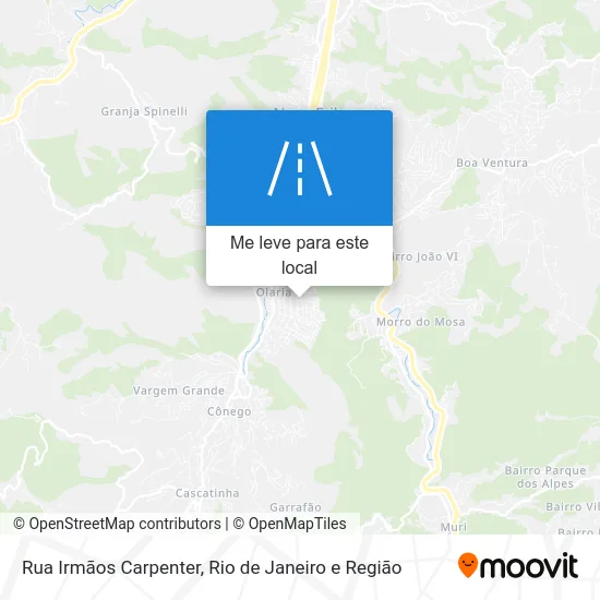 Rua Irmãos Carpenter mapa