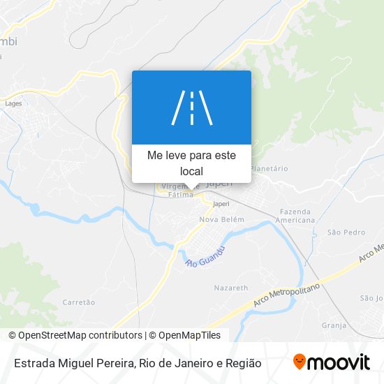 Estrada Miguel Pereira mapa