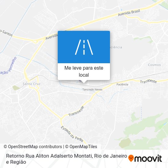 Retorno Rua Aliton Adalserto Montati mapa