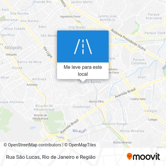 Rua São Lucas mapa