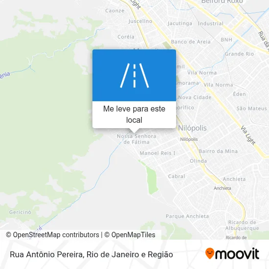 Rua Antônio Pereira mapa