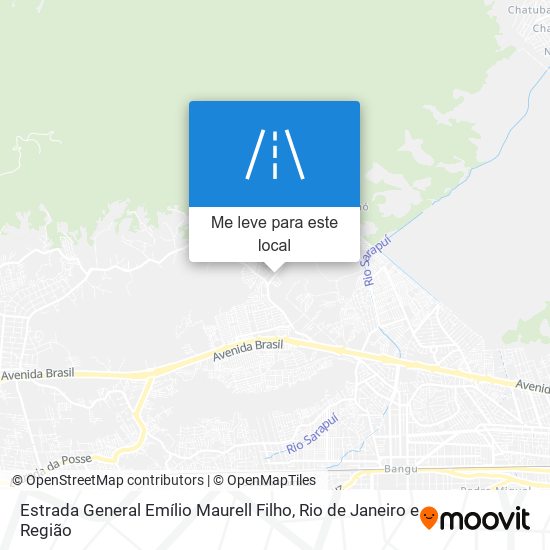 Estrada General Emílio Maurell Filho mapa