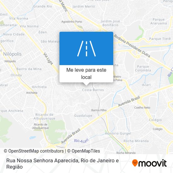 Rua Nossa Senhora Aparecida mapa