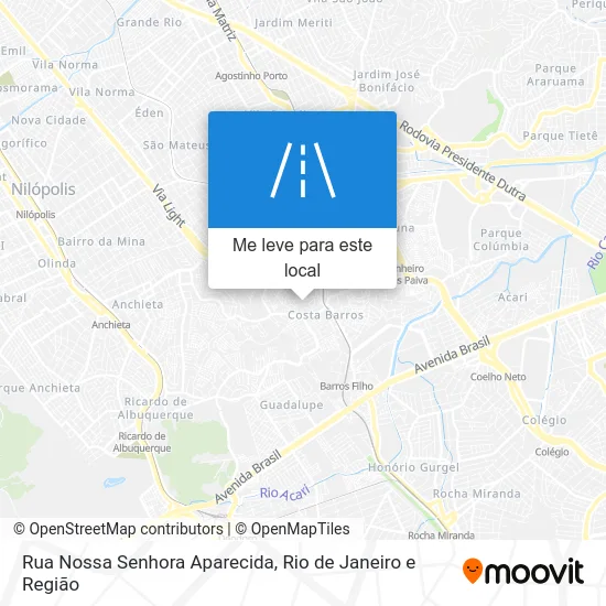 Rua Nossa Senhora Aparecida mapa