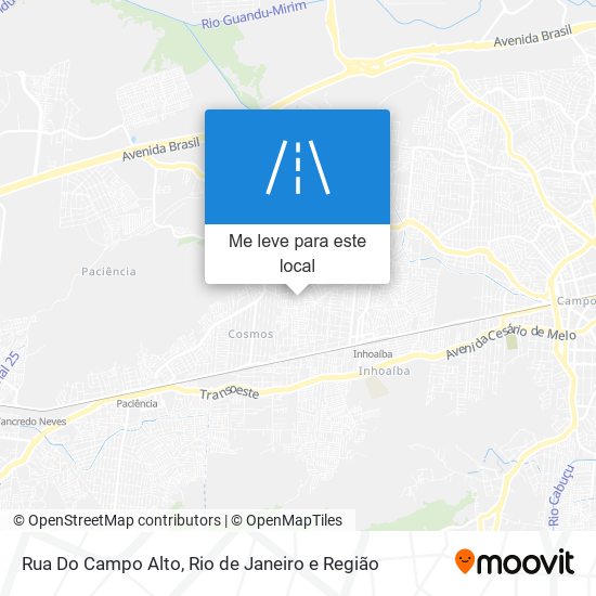 Rua Do Campo Alto mapa