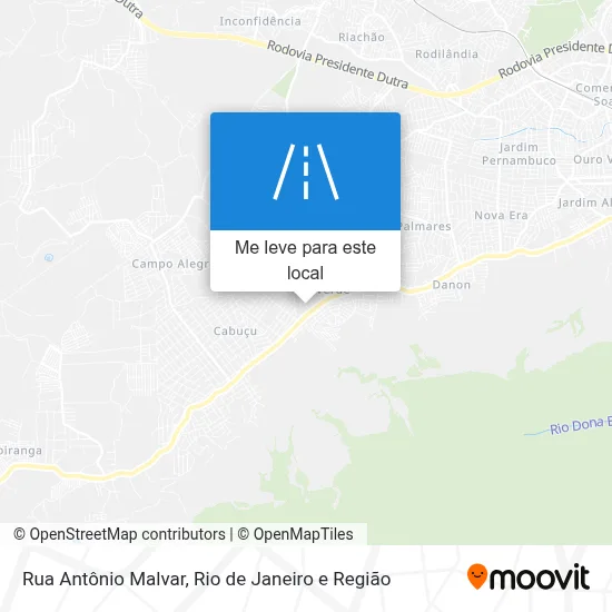 Rua Antônio Malvar mapa