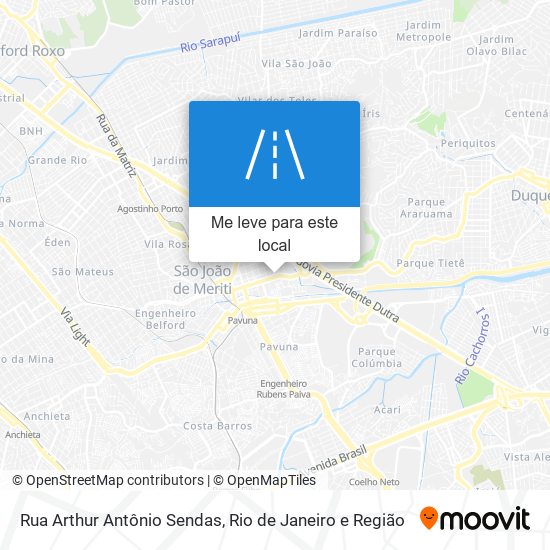 Rua Arthur Antônio Sendas mapa