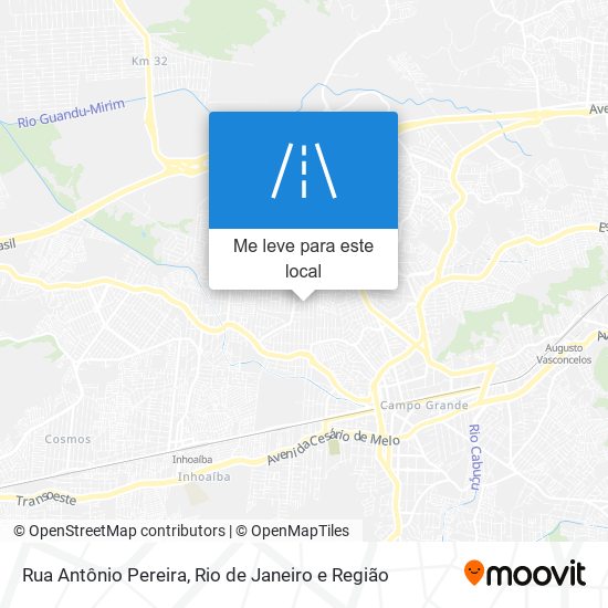 Rua Antônio Pereira mapa