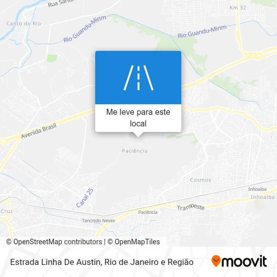 Estrada Linha De Austin mapa