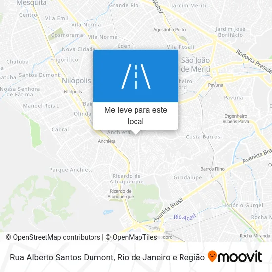 Rua Alberto Santos Dumont mapa
