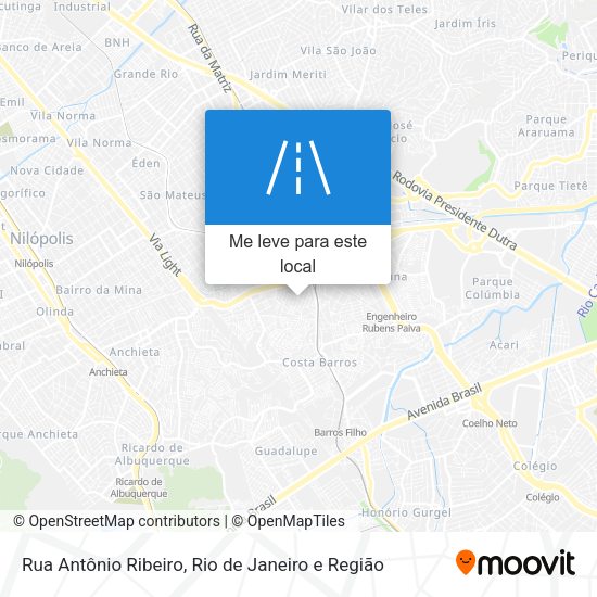 Rua Antônio Ribeiro mapa