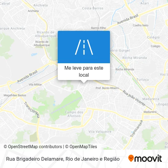 Rua Brigadeiro Delamare mapa